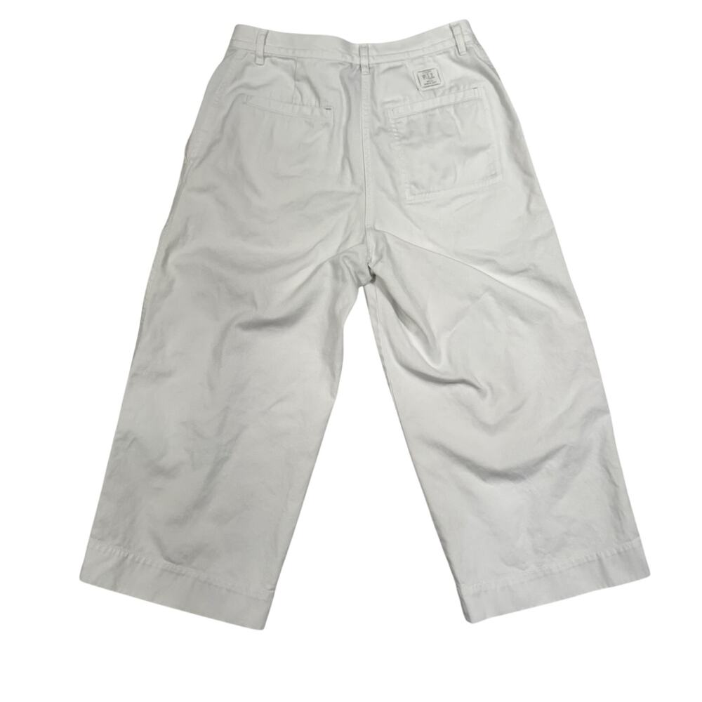 Lauren Ralph Lauren Petite Wide Leg Cropped Cotton Chino Pants Culottes 2P White - Picture 3 of 14